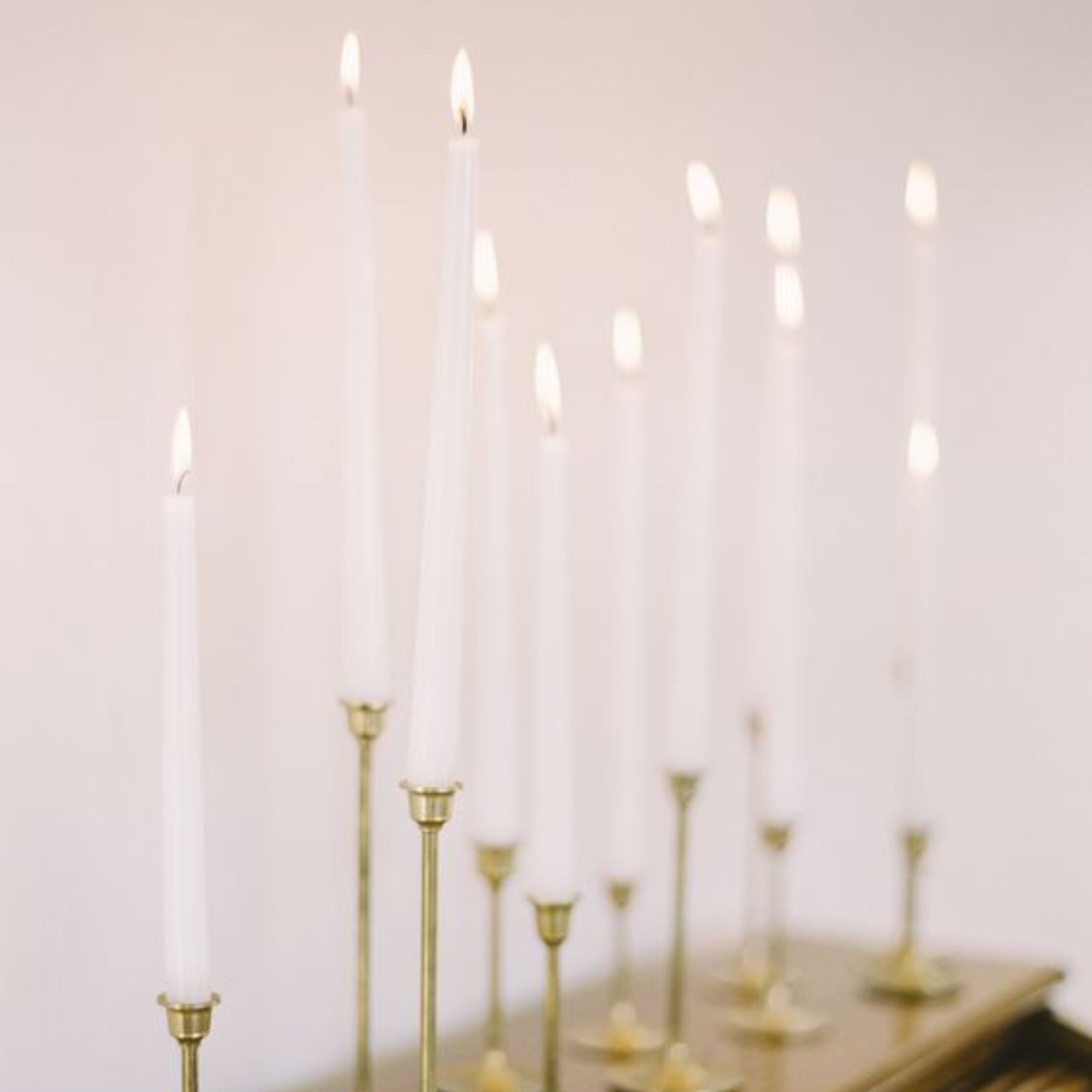 Taper Candles & Brass Candle Holders