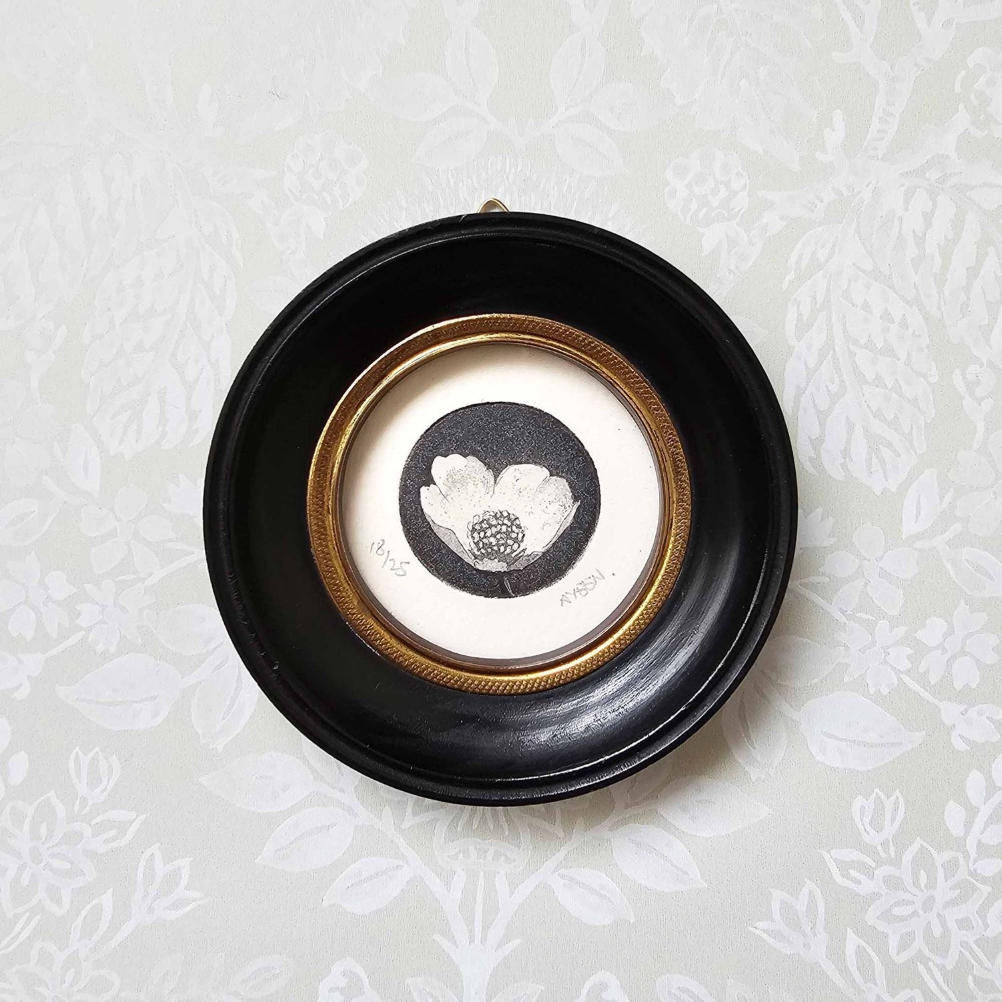 Buttercup Print in Vintage Black Frame