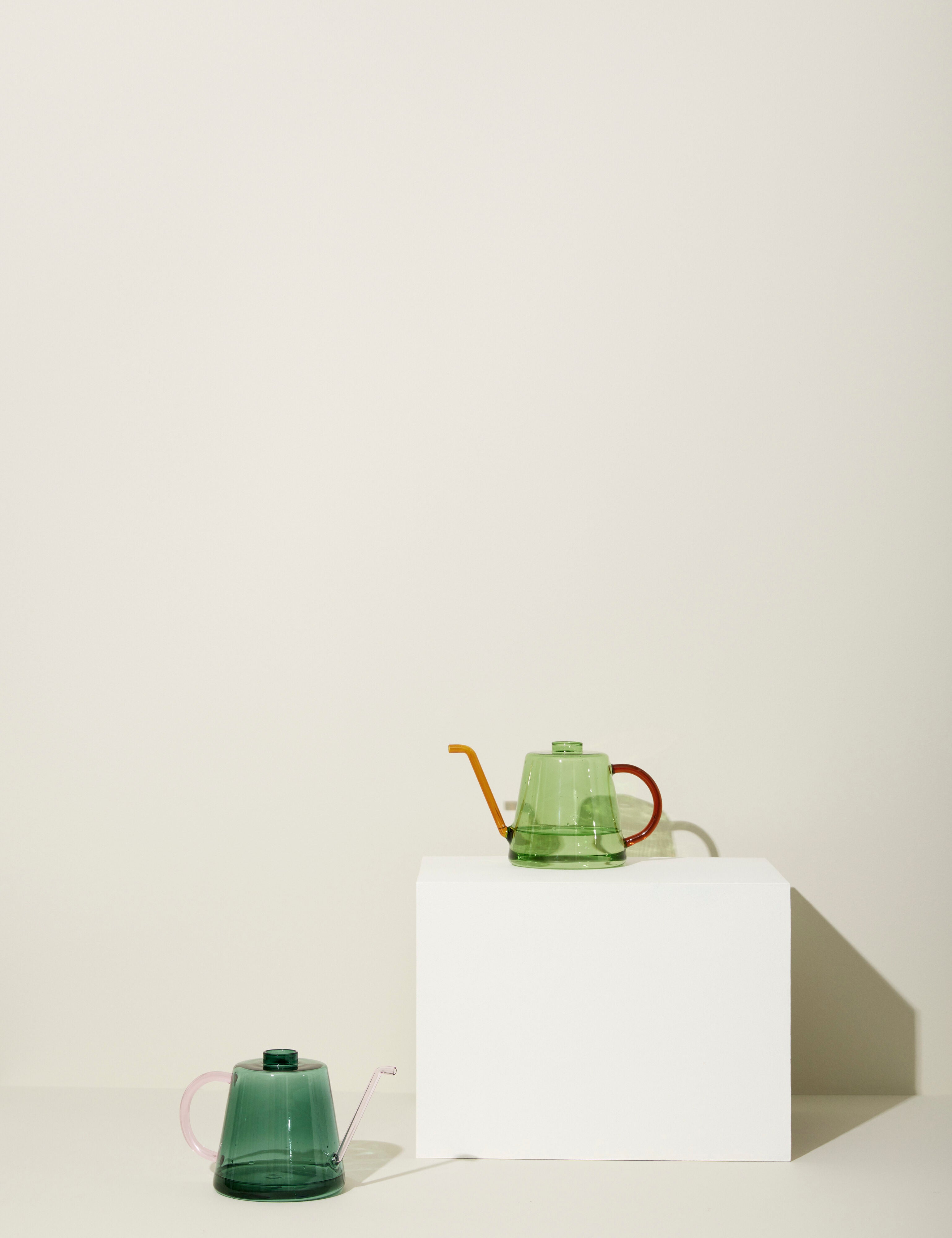 Nora Glass Watering Can in Green/Amber