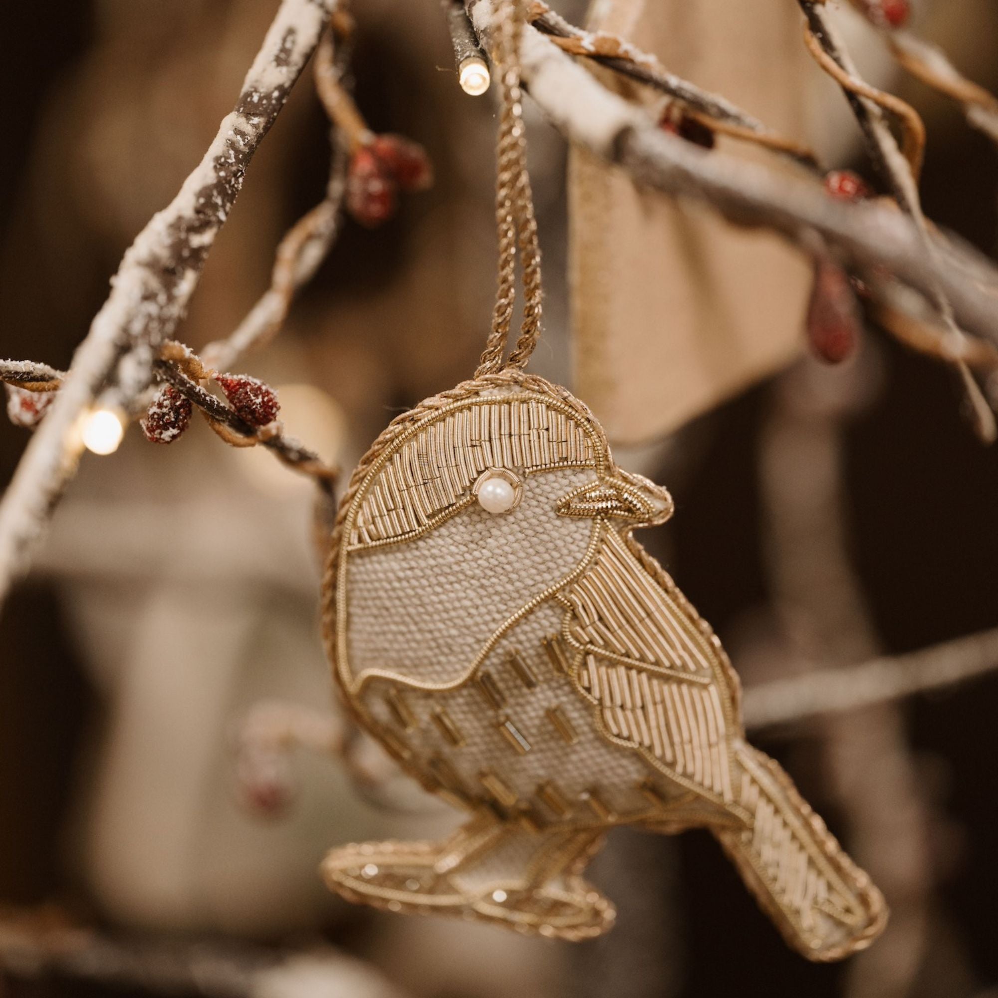 Beaded Robin Tree Decoration
