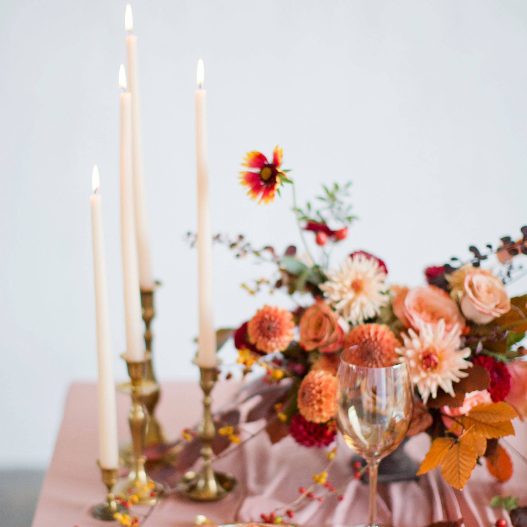 Taper Candles & Brass Candle Holders