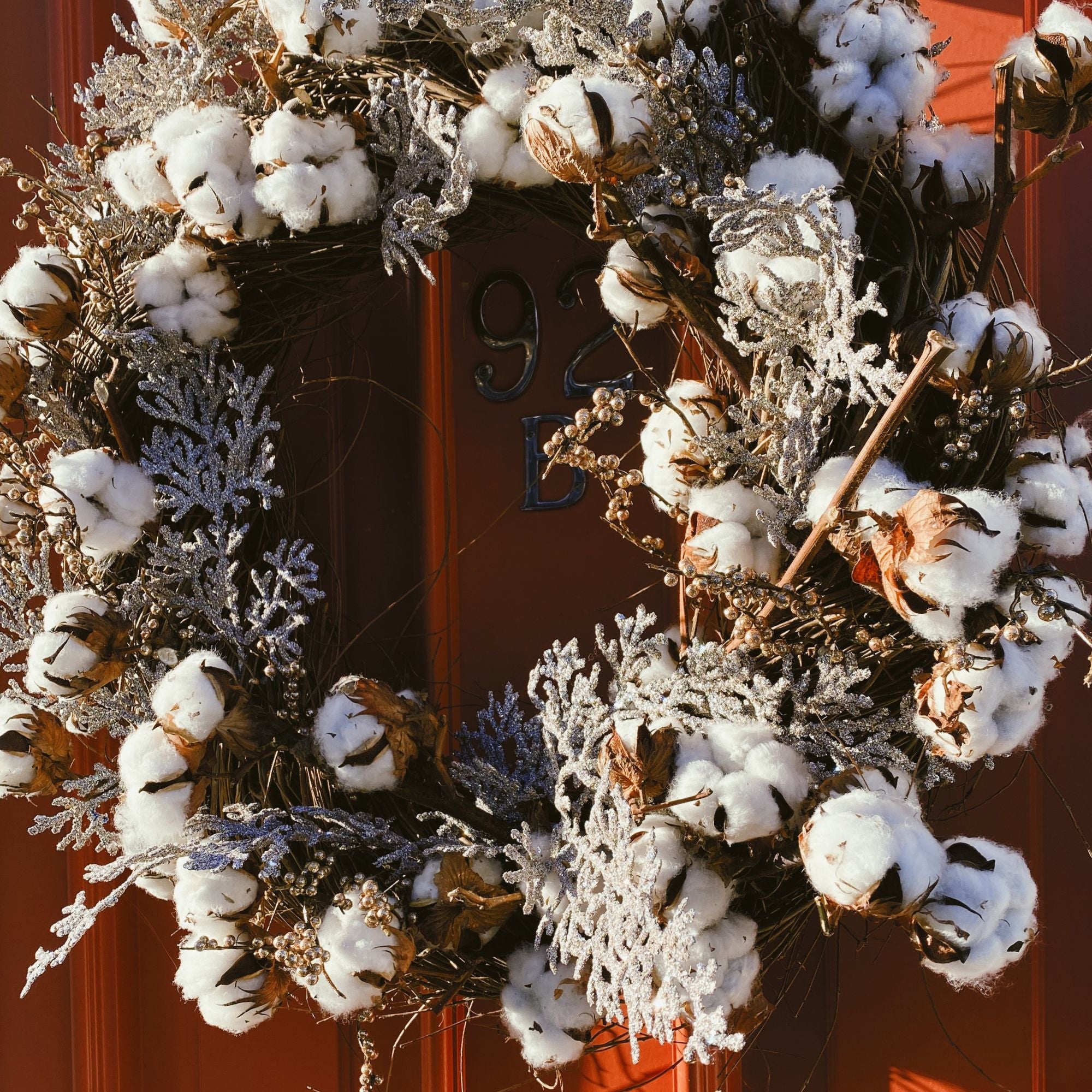 Sparkly Cotton Winter Wreath
