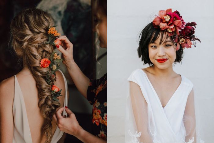 Embrace Nature's Beauty: 10 Enchanting Wedding Hairstyles with Fresh Flowers