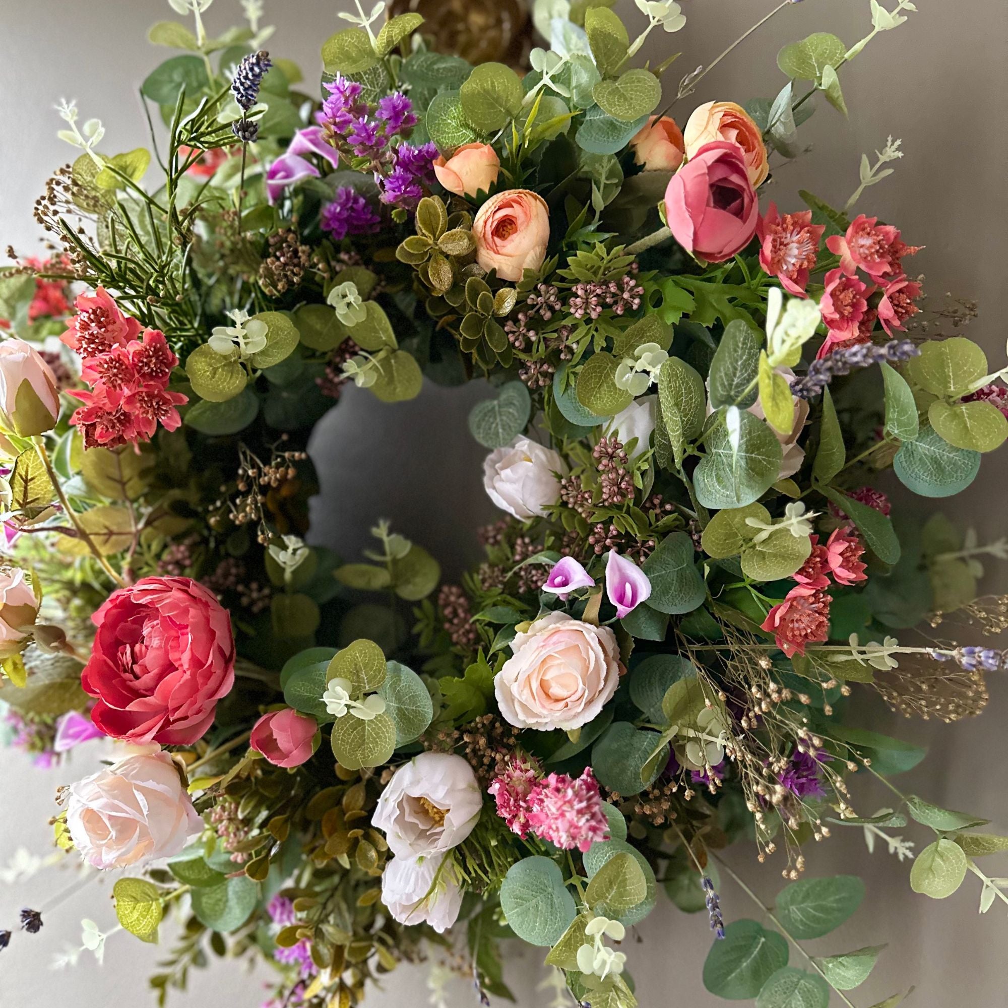 Sweet Coral Floral Wreath