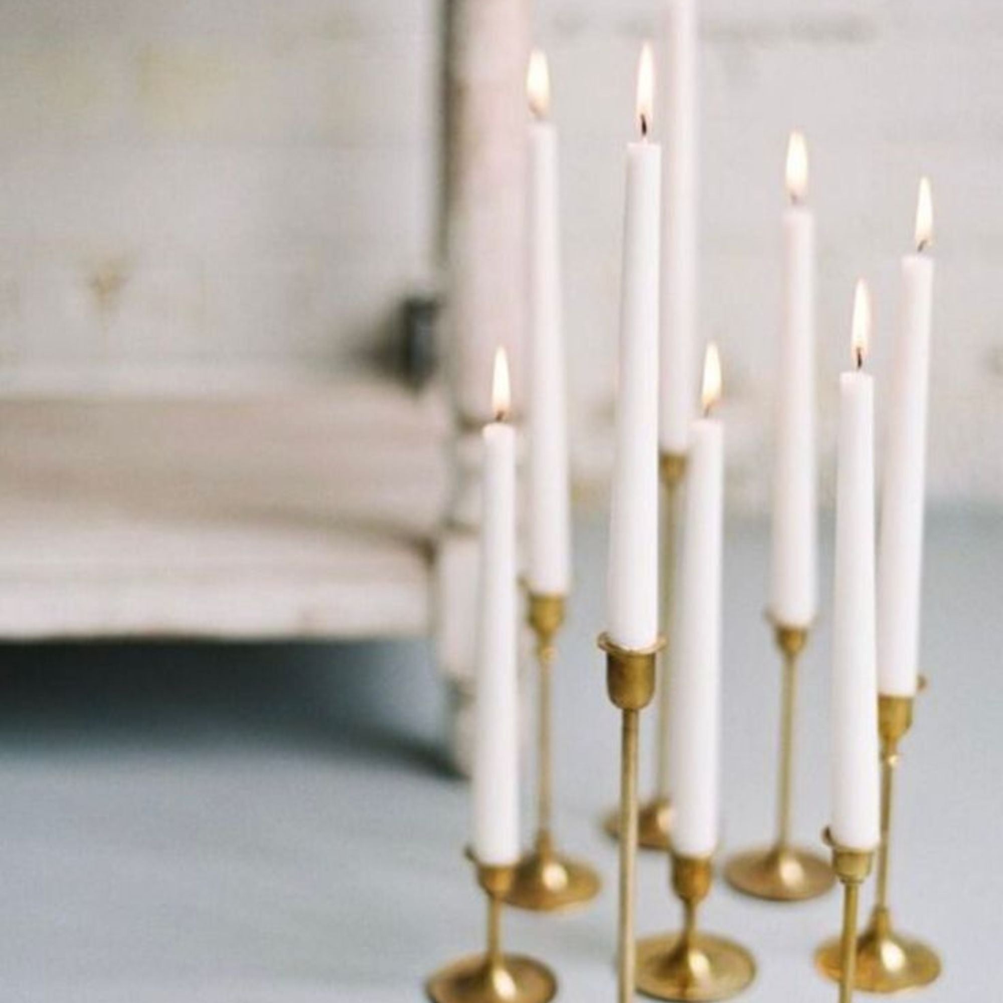 Taper Candles & Brass Candle Holders