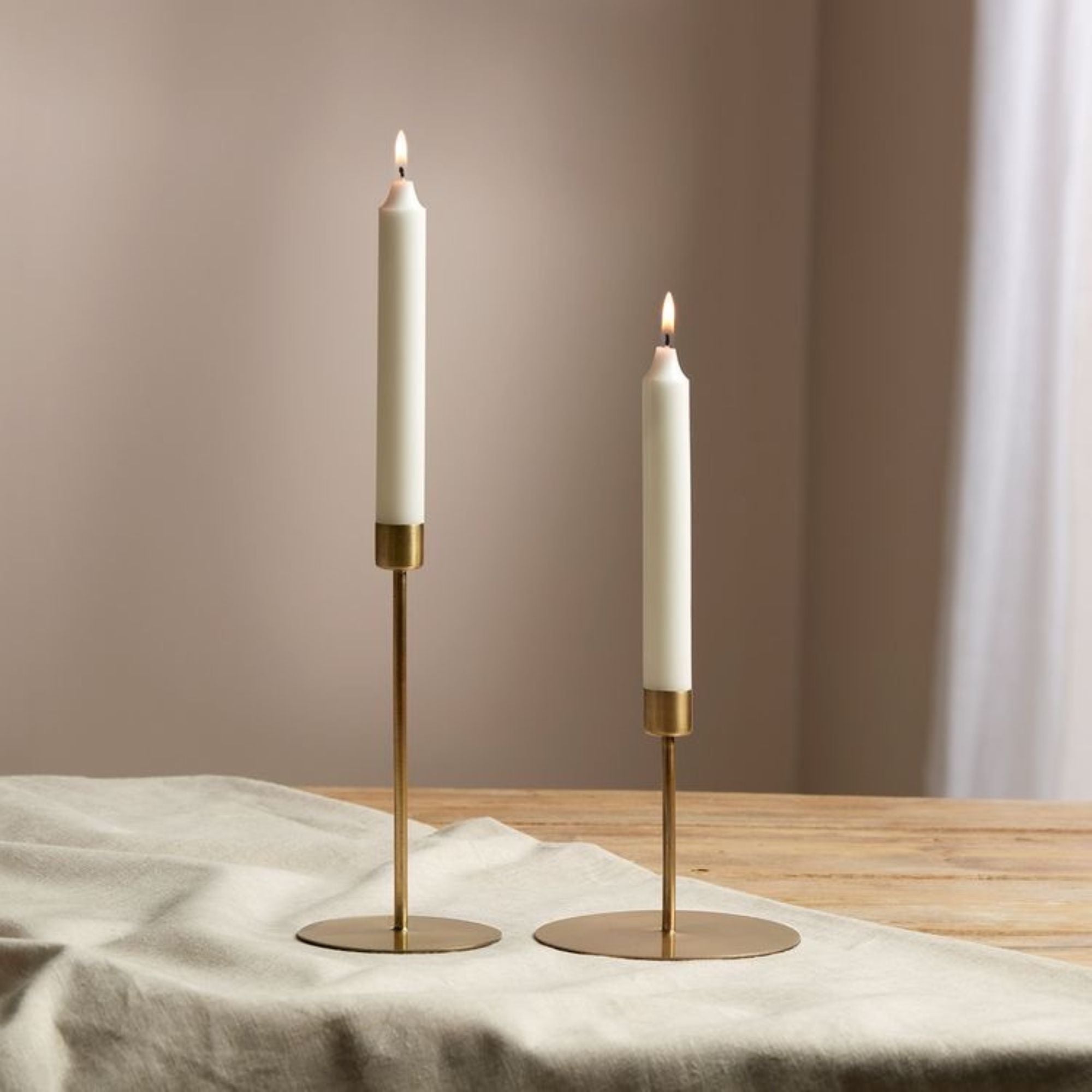 Taper Candles & Brass Candle Holders